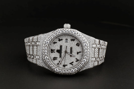 Audemars Piguet Luxury Watch in Real VVS Moissanite Diamond, Automatic Watch, Handmade Stainless Steel Watch for Women / Man