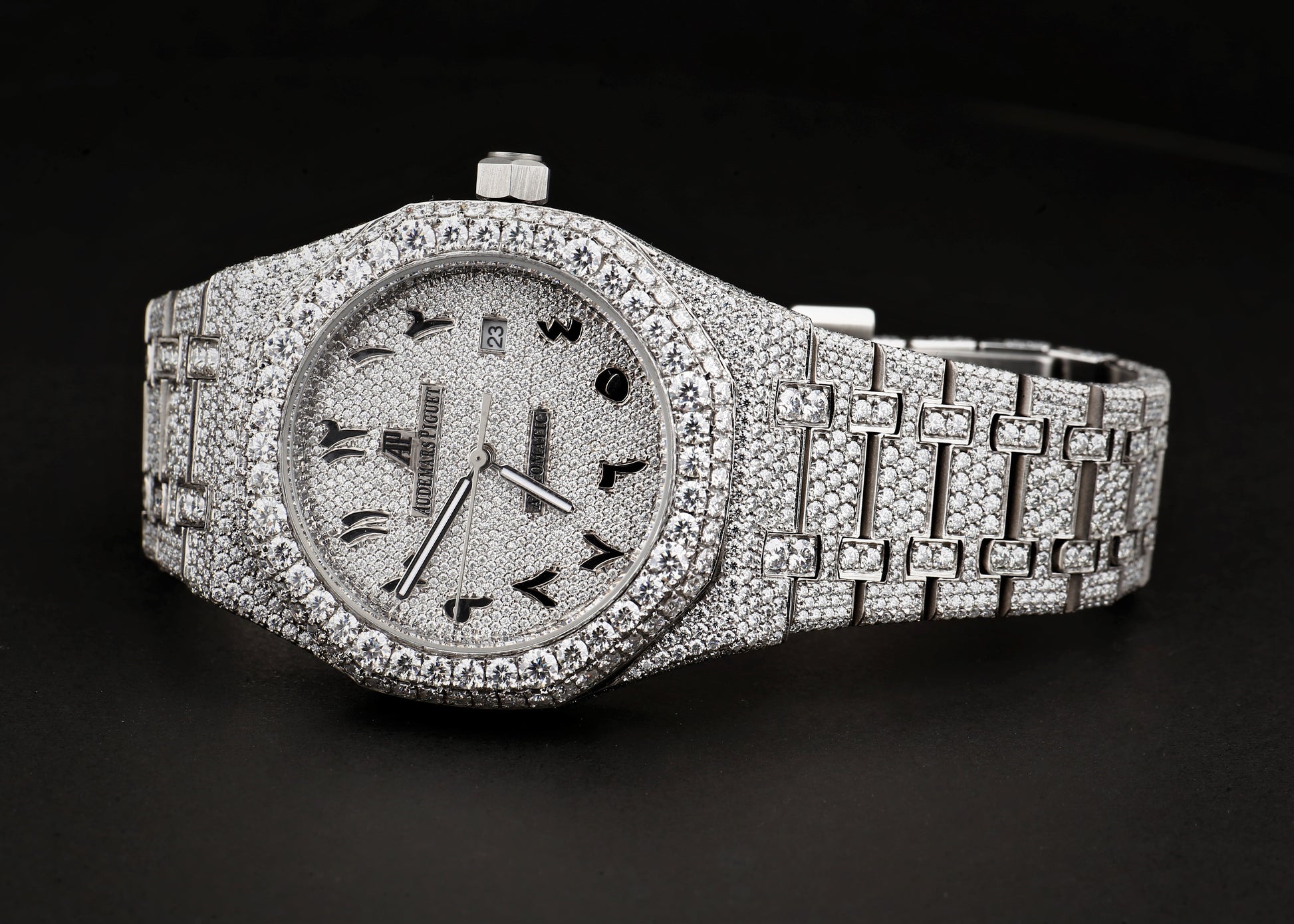 Audemars Piguet Luxury Watch in Real VVS Moissanite Diamond, Automatic Watch, Handmade Stainless Steel Watch for Women / Man