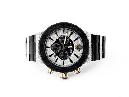 Versace Luxury Watch in Real VVS Moissanite Diamond Watch, Handmade Stainless Steel Watch For Men/Women, Hip Hop Watch, Bust Down Watch Gift for Him