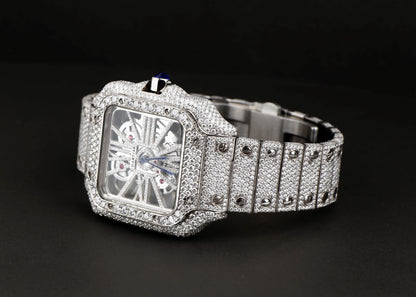 Luxury Watch in Real VVS Moissanite Diamond Watch, Handmade Stainless Steel Watch For Men/Women