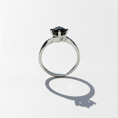 Black Colour Round Shape Diamond Engagement Ring