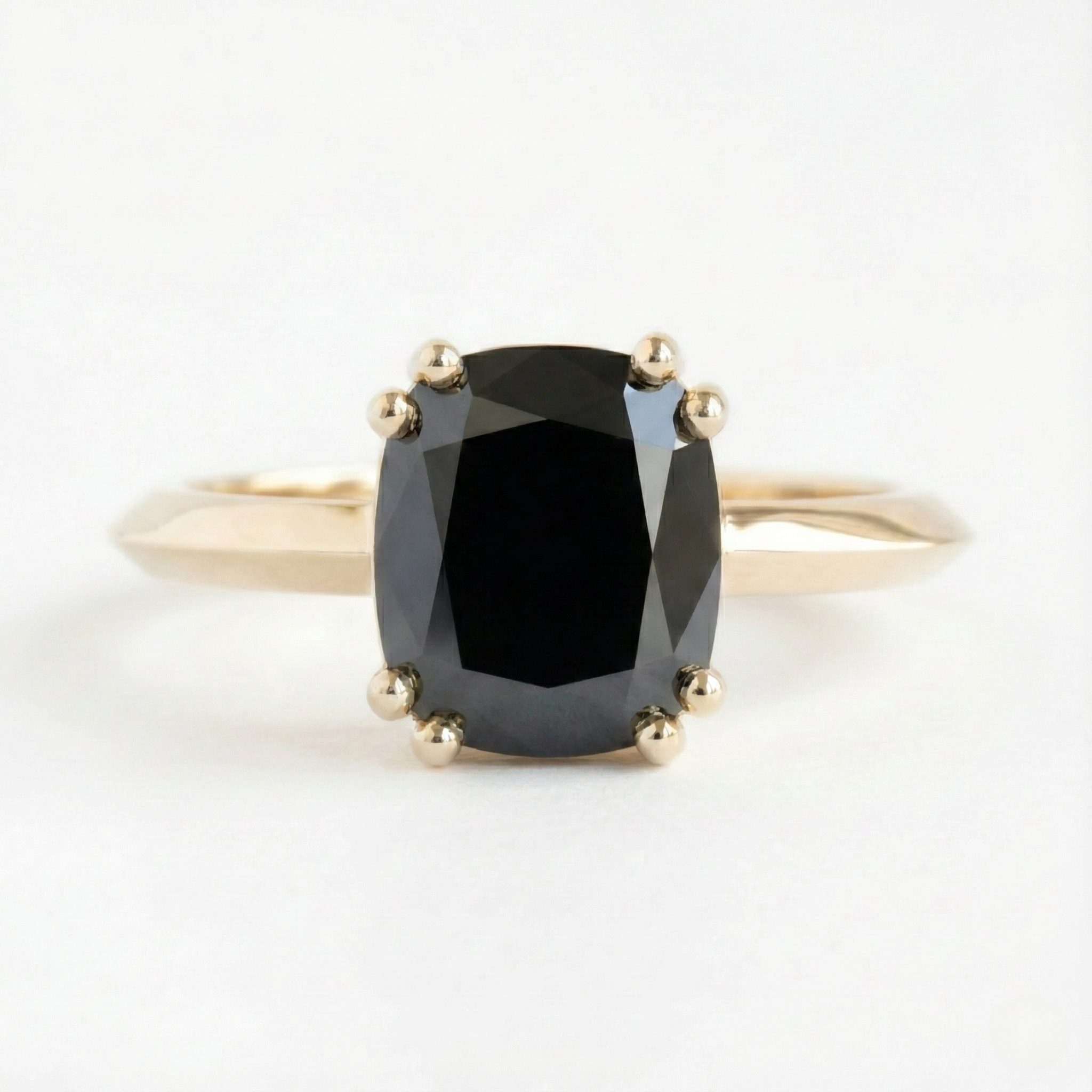 Square Cushion Shape Fancy Black Color Diamond Solid Gold Vintage Ring - Shree Diamond Mfg