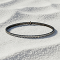 18 kt Stunning Black Gold Precious Radiant Cut Lab Diamond Tennis Bracelet