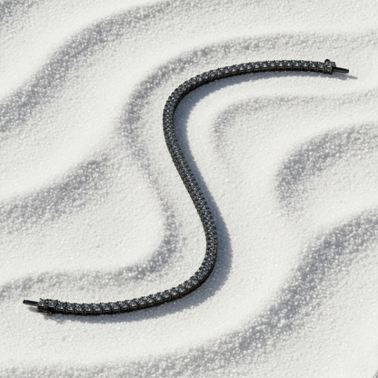 18 kt Stunning Black Gold Precious Radiant Cut Lab Diamond Tennis Bracelet