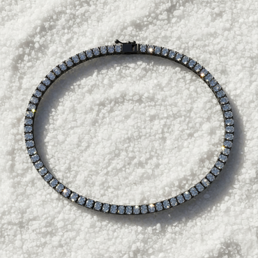 18 kt Stunning Black Gold Precious Radiant Cut Lab Diamond Tennis Bracelet