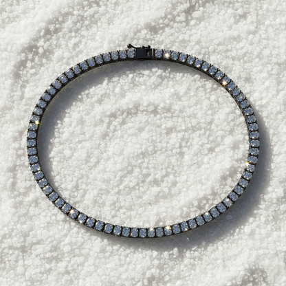 18 kt Stunning Black Gold Precious Radiant Cut Lab Diamond Tennis Bracelet