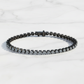 18 kt Stunning Black Gold Precious Round Lab Diamond Tennis Bracelet