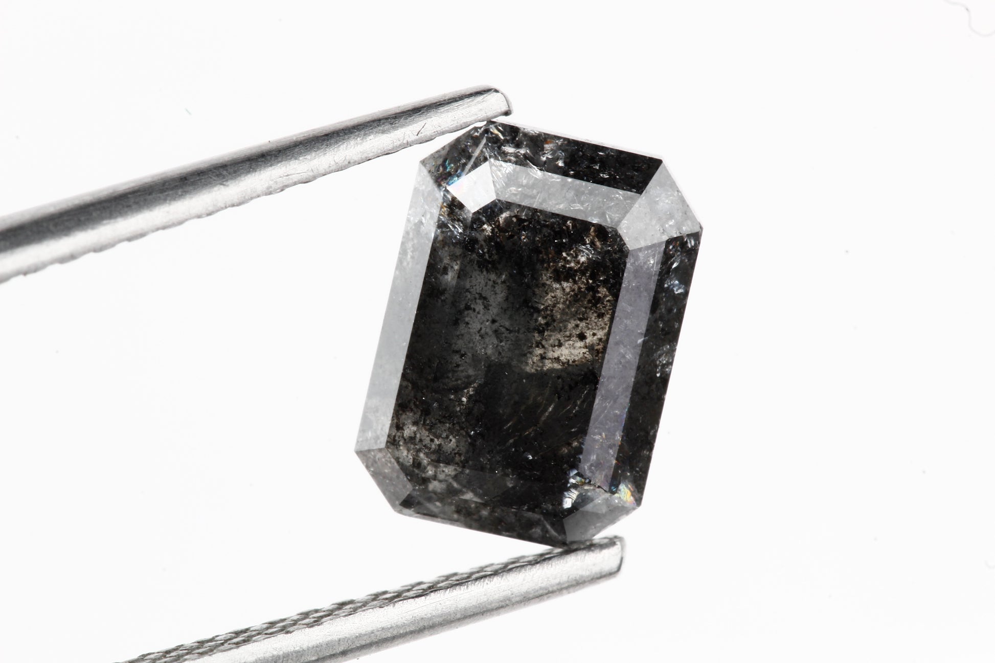 Black diamond 2.06 Carat Black Diamond, Double Cut Emerald