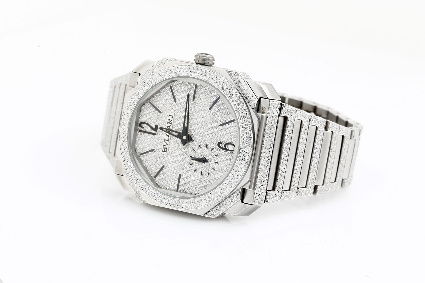 Iced Out Real VVS Moissanite White Diamonds Metal Strap Wrist Watch