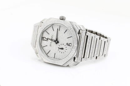 Iced Out Real VVS Moissanite White Diamonds Metal Strap Wrist Watch