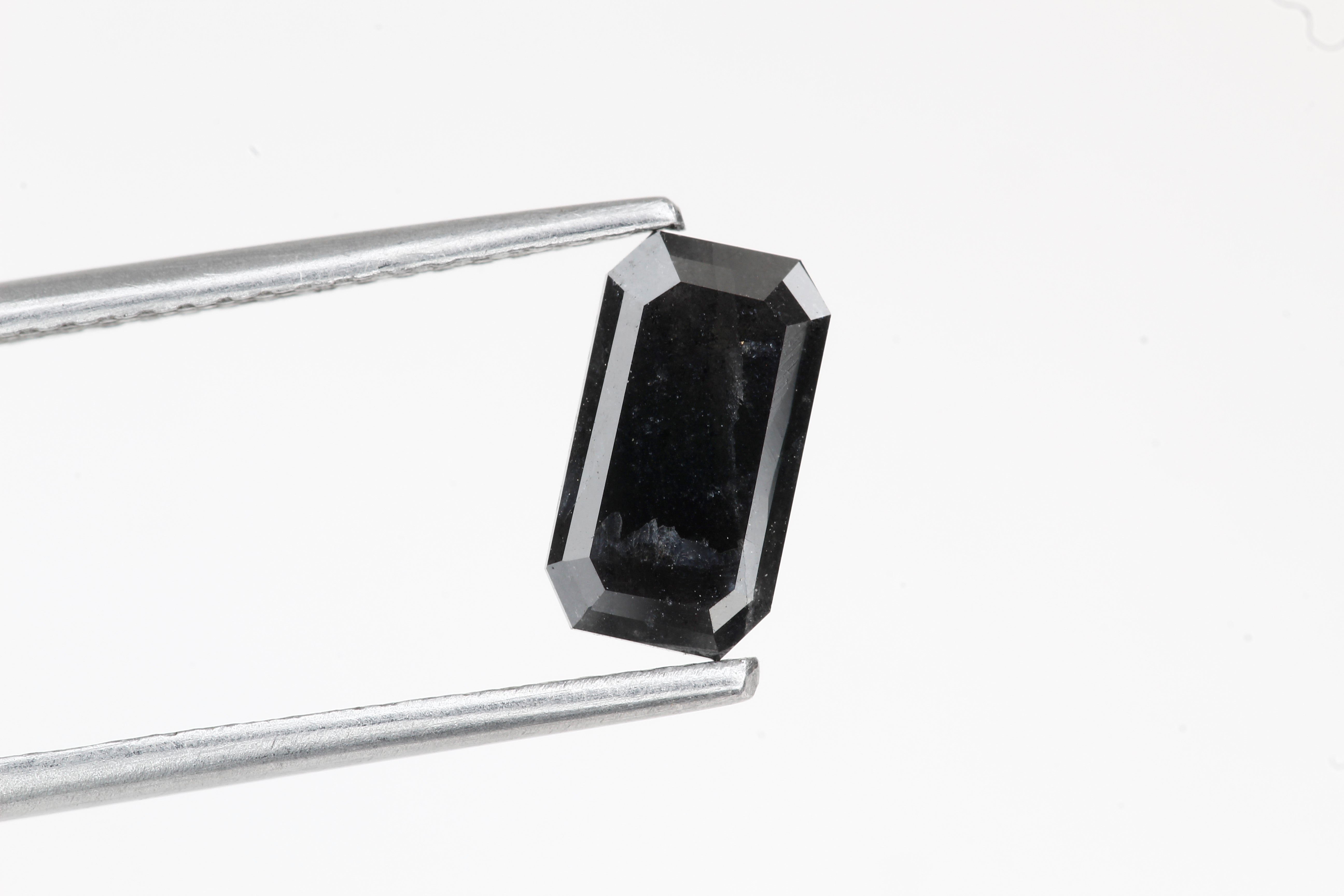 1.13 Carat Natural Black Salt and Pepper Diamond, Emerald Loose Diamond For Jewelry
