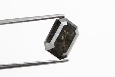 3.45 Carat Gray Diamond. Double Cut Emerald Loose Diamond for Jewelery