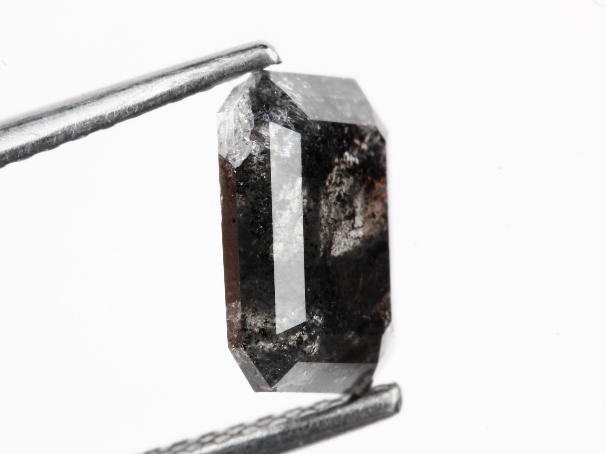 Black diamond 2.06 Carat Black Diamond, Double Cut Emerald