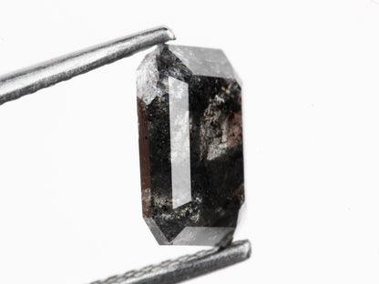 Black diamond 2.06 Carat Black Diamond, Double Cut Emerald