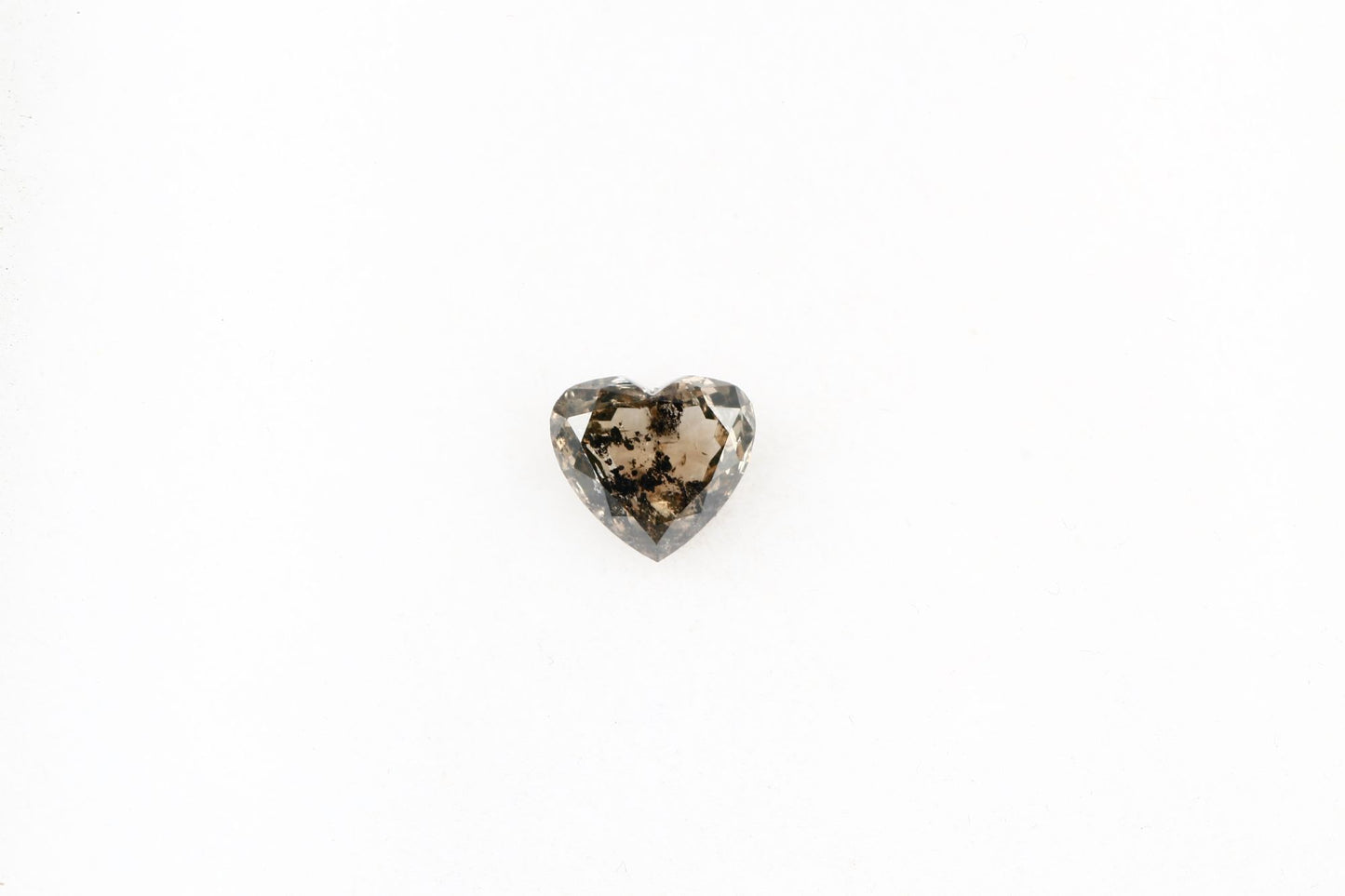 0.83 Carat Heart Shape Chocolate Brown Salt and Pepper Diamond For Engagement Ring