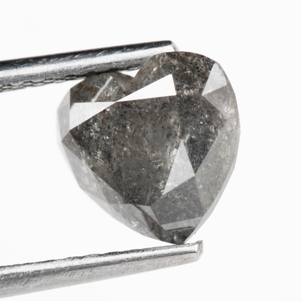 1.73 Carat Heart Shape Fancy Gray Salt and Pepper Natural Diamond For Engagement Ring