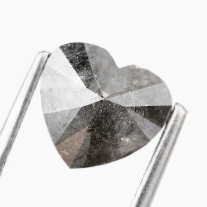 1.73 Carat Heart Shape Fancy Gray Salt and Pepper Natural Diamond For Engagement Ring