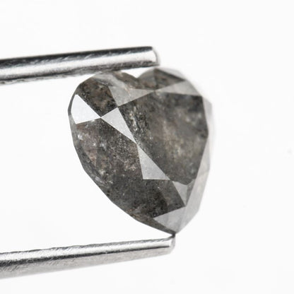 1.73 Carat Heart Shape Fancy Gray Salt and Pepper Natural Diamond For Engagement Ring