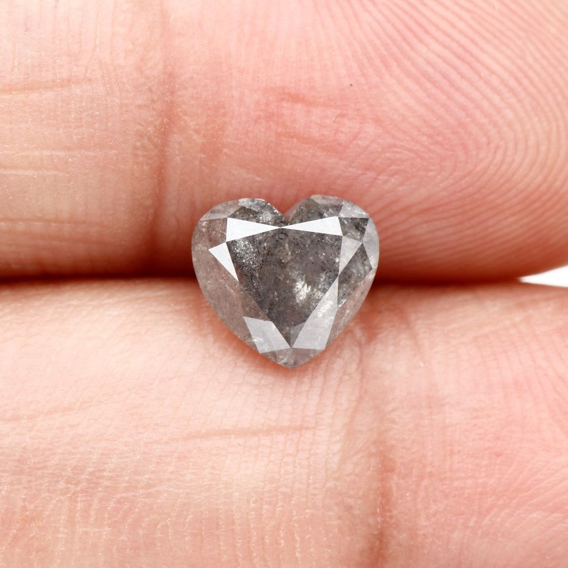 1.73 Carat Heart Shape Fancy Gray Salt and Pepper Natural Diamond For Engagement Ring