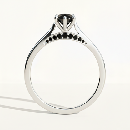 Marquise Shape Black Color Diamond Engagement Ring