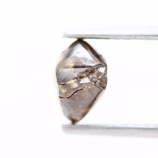 Natural Rough Crystal Octahedron Fancy Brown Uncut Diamond 1.12 Carat Design Rough Diamond Engagement Ring