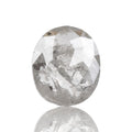 0.95 Ct. Oval Rose Cut Salt and Pepper Fancy Icy White Natural Diamond 7.40 mm