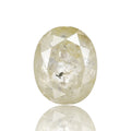 1.18 Ct. Oval Rose Cut Salt and Pepper Fancy White Icy Natural Diamond 6.70 mm