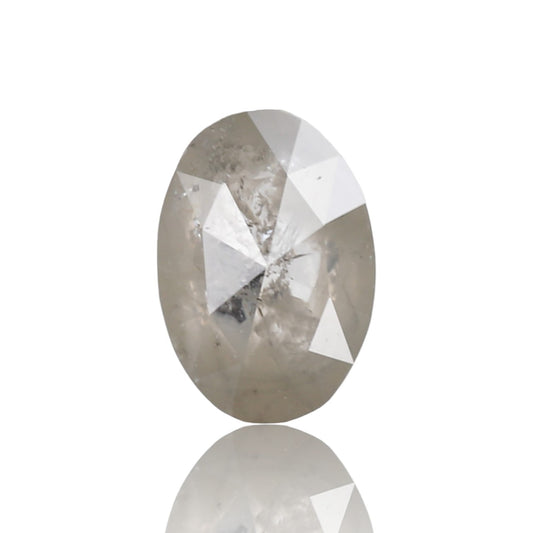 1.01 Ct. Oval Rose Cut Salt and Pepper Fancy Gray Color Natural Diamond 7.70 mm