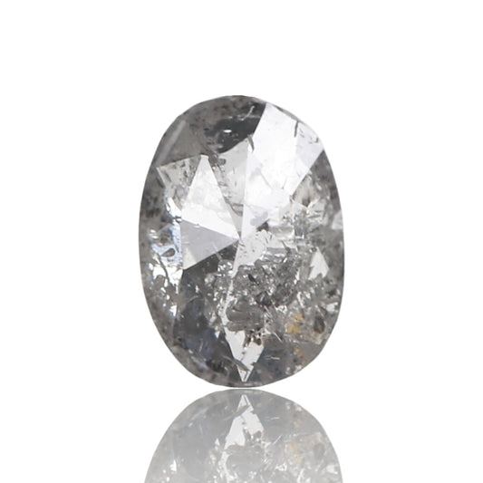 0.56 Ct. Oval Rose Cut Salt and Pepper Fancy Gray Natural Diamond 6.24 mm