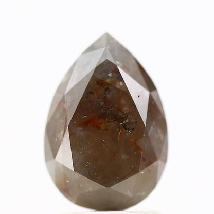 Salt and Pepper Diamond Fancy Brown Color 2.52 CT 10.10 x 7.12 x 5.22 MM Pear Cut Diamond! Natural Loose Diamond ! Christmas Gift for Her