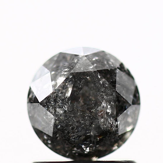 Salt and Pepper Diamond Fancy Gray Color 1.08 CT 6.10 x 4.54 MM Round Brilliant Cut Diamond! Natural Loose Diamond ! Christmas Gift for Her