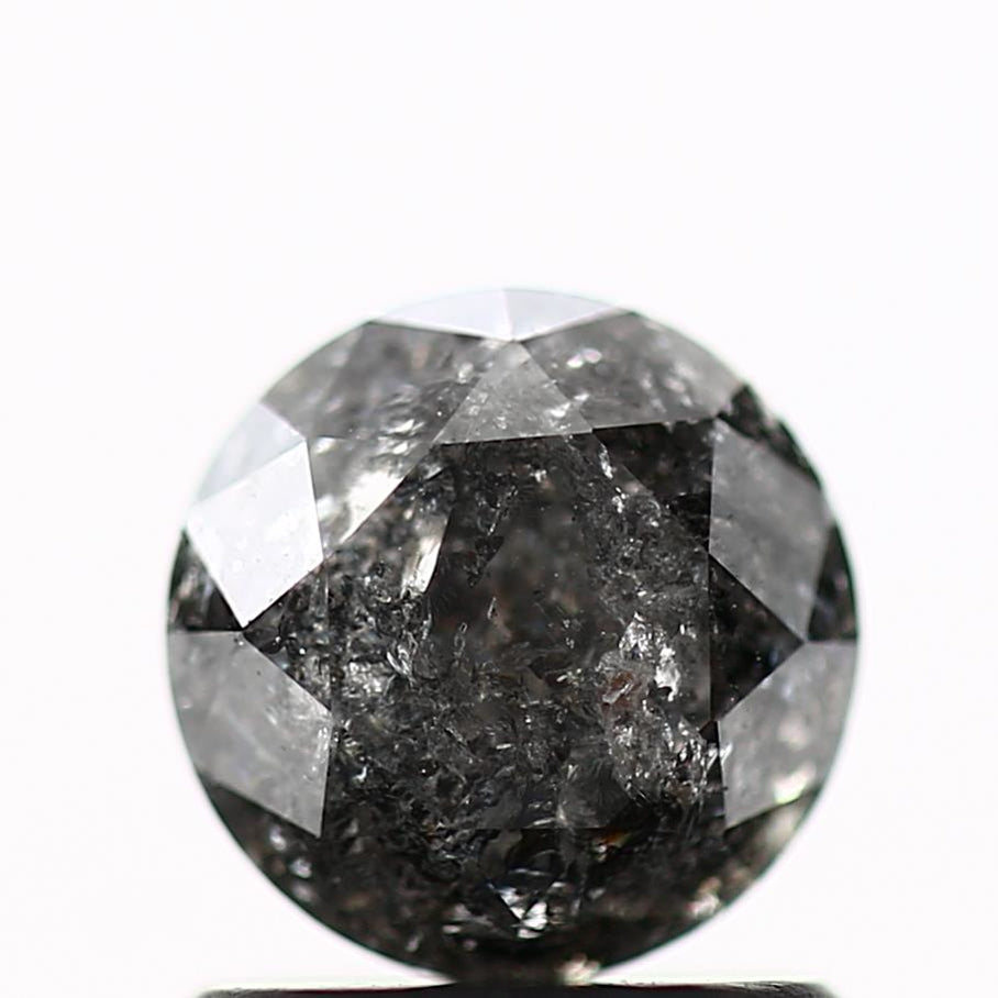 Salt and Pepper Diamond Fancy Gray Color 1.08 CT 6.10 x 4.54 MM Round Brilliant Cut Diamond! Natural Loose Diamond ! Christmas Gift for Her