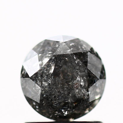 Salt and Pepper Diamond Fancy Gray Color 1.08 CT 6.10 x 4.54 MM Round Brilliant Cut Diamond! Natural Loose Diamond ! Christmas Gift for Her