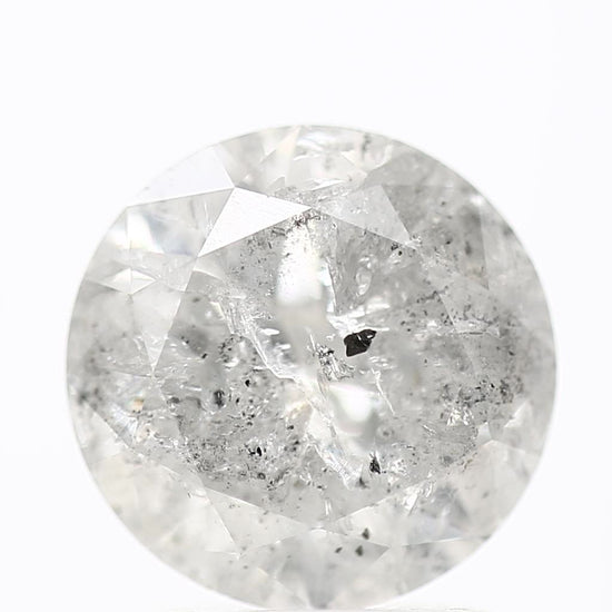 Natural Loose Round Salt And Pepper Diamond Fancy Grey Color 1.97 CT 7.80 X 4.90 MM Round Brilliant Cut Diamond ! Christmas Gift for Her