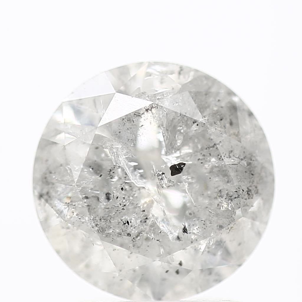 Natural Loose Round Salt And Pepper Diamond Fancy Grey Color 1.97 CT 7.80 X 4.90 MM Round Brilliant Cut Diamond ! Christmas Gift for Her