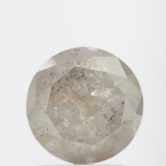 Natural Loose Round Salt And Pepper Diamond Fancy Grey Color 1.89 CT 7.50 x 4.90 MM Round Brilliant Cut Diamond ! Christmas Gift for Her