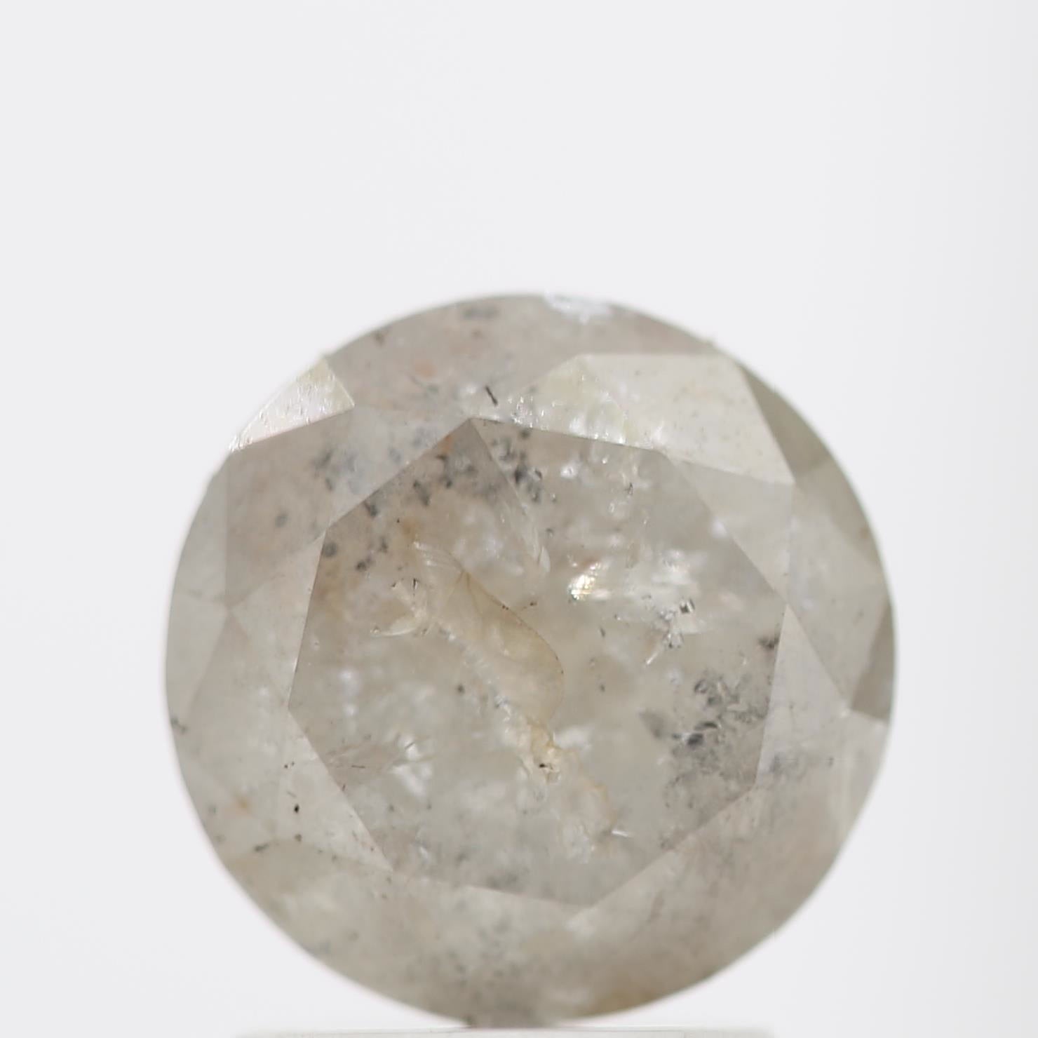 Natural Loose Round Salt And Pepper Diamond Fancy Grey Color 1.89 CT 7.50 x 4.90 MM Round Brilliant Cut Diamond ! Christmas Gift for Her