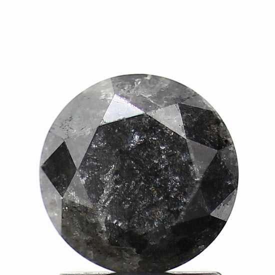 Salt And Pepper Diamond Fancy Gray Color 1.30 CT 6.70 x 4.50 MM Round Brilliant Cut Diamond ! Natural Loose Diamond ! Christmas Gift for Her