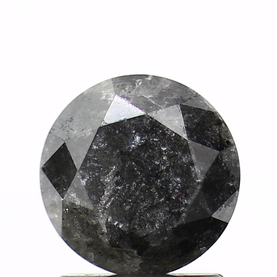 Salt And Pepper Diamond Fancy Gray Color 1.30 CT 6.70 x 4.50 MM Round Brilliant Cut Diamond ! Natural Loose Diamond ! Christmas Gift for Her