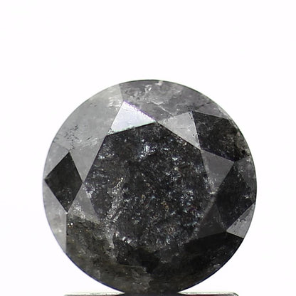 Salt And Pepper Diamond Fancy Gray Color 1.30 CT 6.70 x 4.50 MM Round Brilliant Cut Diamond ! Natural Loose Diamond ! Christmas Gift for Her
