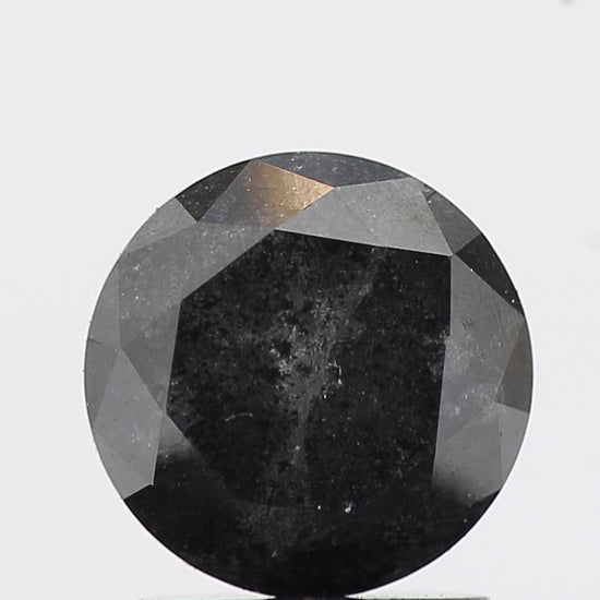 Salt And Pepper Diamond Fancy Gray Color 1.32 CT 6.70 x 4.60 MM Round Brilliant Cut Diamond ! Natural Loose Diamond ! Christmas Gift for Her