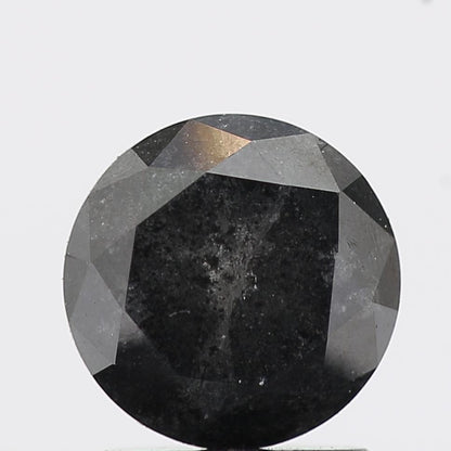 Salt And Pepper Diamond Fancy Gray Color 1.32 CT 6.70 x 4.60 MM Round Brilliant Cut Diamond ! Natural Loose Diamond ! Christmas Gift for Her