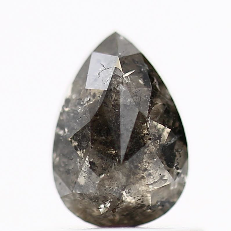 Salt and Pepper Diamond Fancy Gray Color 0.76 CT 6.48 x 4.55 x 2.94 MM Pear Cut Diamond! Natural Loose Diamond ! Christmas Gift for Her