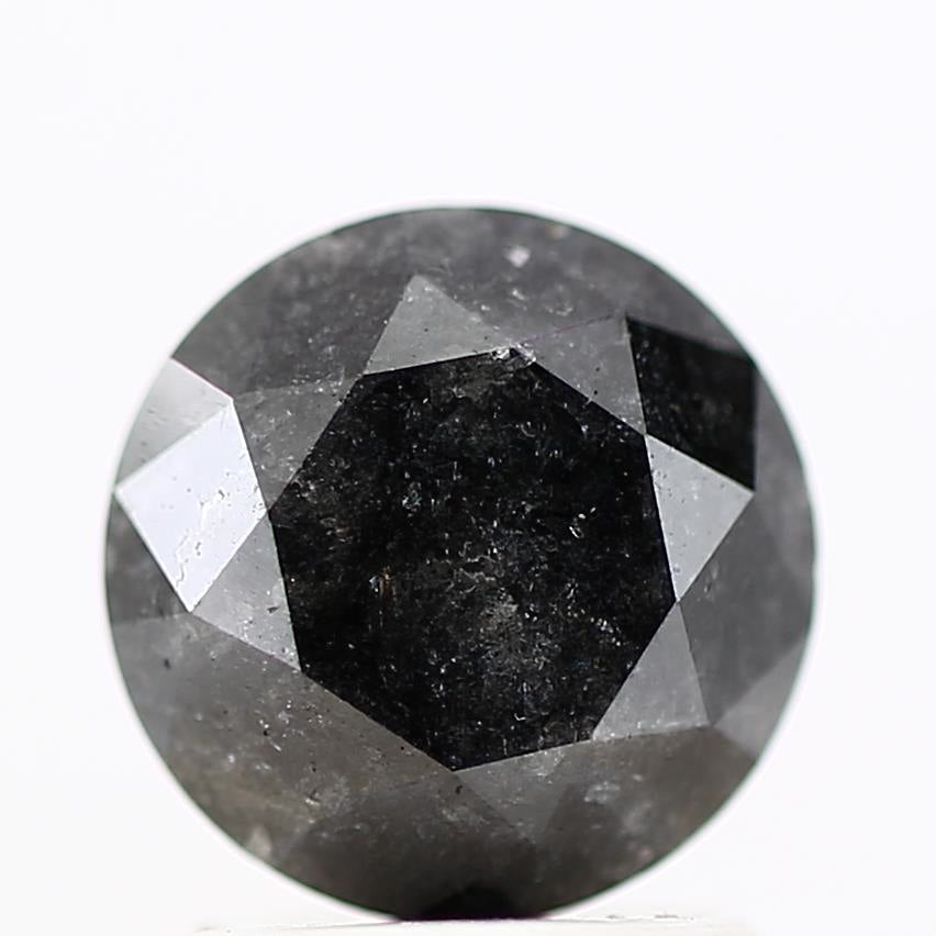 Salt And Pepper Diamond Fancy Gray Color 1.70 CT 7.22 x 5.07 MM Round Brilliant Cut Diamond ! Natural Loose Diamond ! Christmas Gift for Her
