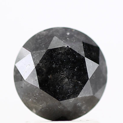 Salt And Pepper Diamond Fancy Gray Color 1.70 CT 7.22 x 5.07 MM Round Brilliant Cut Diamond ! Natural Loose Diamond ! Christmas Gift for Her