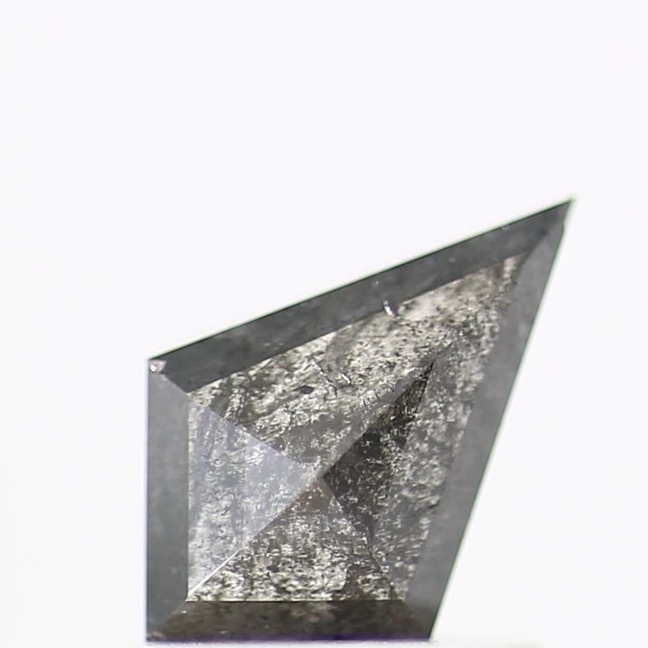 salt and pepper diamond ! 0.66 Ct 8.10 x 5.20 x 2.65 MM natural gray shield loose diamond for engagement ring for her