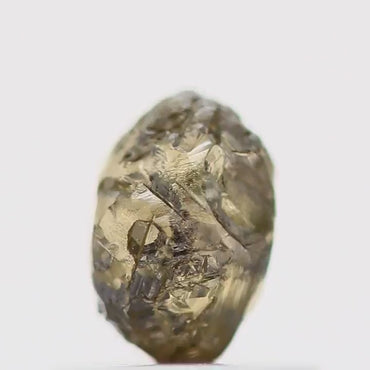 Natura Diamond Raw Fancy Yellow Brown Uncut Diamond 0.89 Carat Design Rough Diamond Engagement Ring