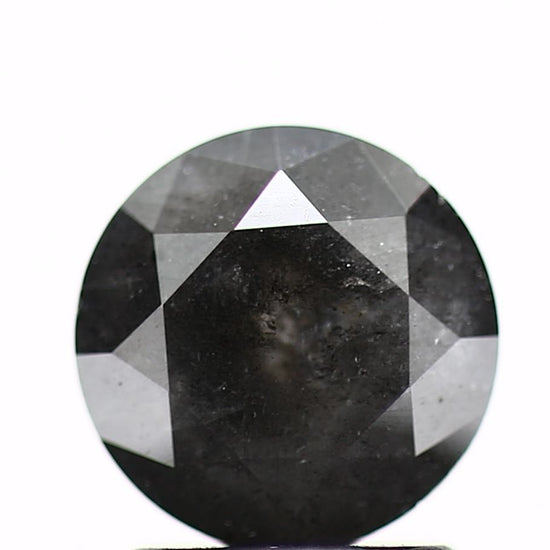 Salt And Pepper Diamond Fancy Gray Color 1.44 CT 7.25 x 4.45 MM Round Brilliant Cut Diamond ! Natural Loose Diamond ! Christmas Gift for Her