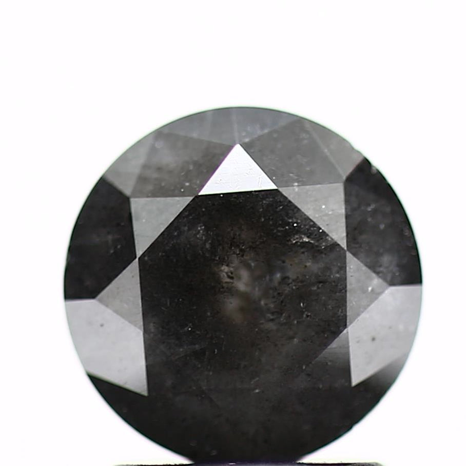 Salt And Pepper Diamond Fancy Gray Color 1.44 CT 7.25 x 4.45 MM Round Brilliant Cut Diamond ! Natural Loose Diamond ! Christmas Gift for Her