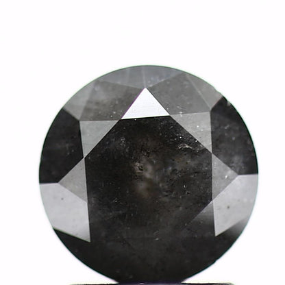 Salt And Pepper Diamond Fancy Gray Color 1.44 CT 7.25 x 4.45 MM Round Brilliant Cut Diamond ! Natural Loose Diamond ! Christmas Gift for Her
